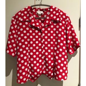 Vintage Retro Pin-up Polka Dot Blouse